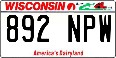 WI license plate 892NPW