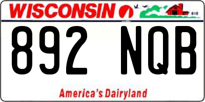 WI license plate 892NQB