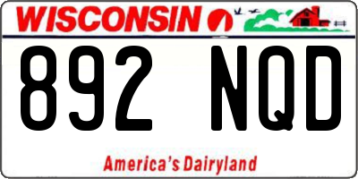 WI license plate 892NQD