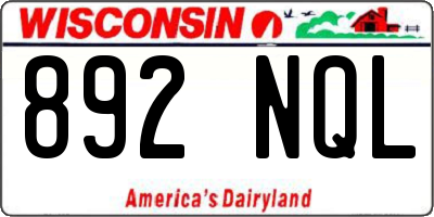 WI license plate 892NQL