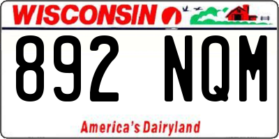 WI license plate 892NQM
