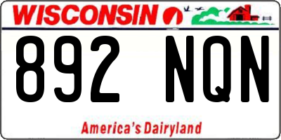 WI license plate 892NQN
