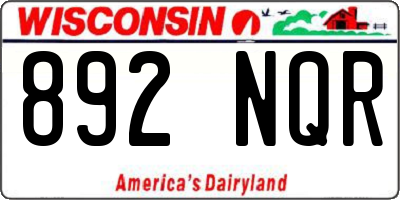 WI license plate 892NQR