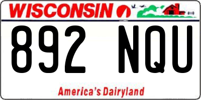WI license plate 892NQU