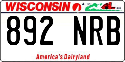 WI license plate 892NRB