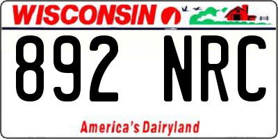WI license plate 892NRC