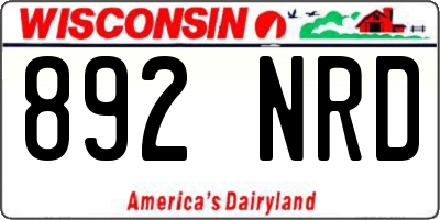WI license plate 892NRD