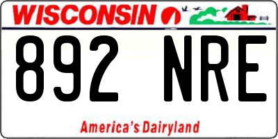 WI license plate 892NRE