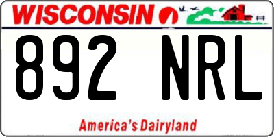 WI license plate 892NRL