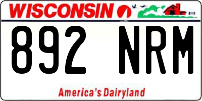 WI license plate 892NRM