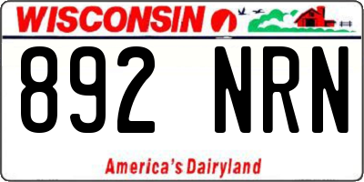 WI license plate 892NRN