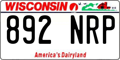 WI license plate 892NRP