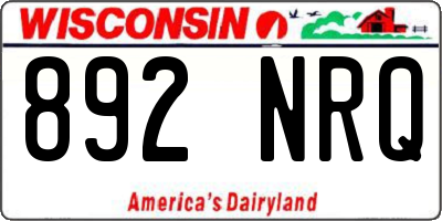 WI license plate 892NRQ