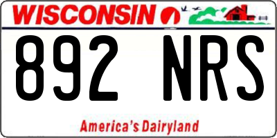 WI license plate 892NRS