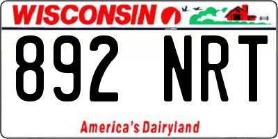 WI license plate 892NRT