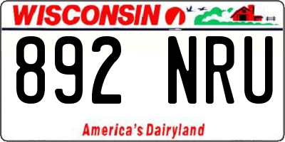 WI license plate 892NRU