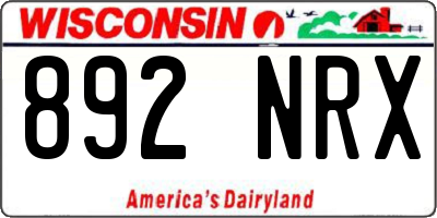 WI license plate 892NRX