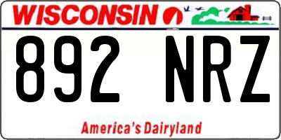 WI license plate 892NRZ