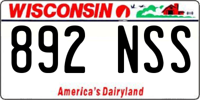 WI license plate 892NSS