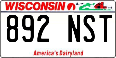 WI license plate 892NST