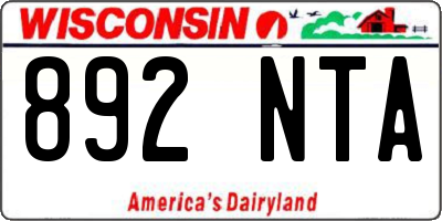 WI license plate 892NTA