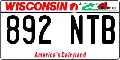 WI license plate 892NTB