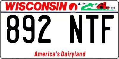 WI license plate 892NTF