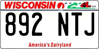 WI license plate 892NTJ