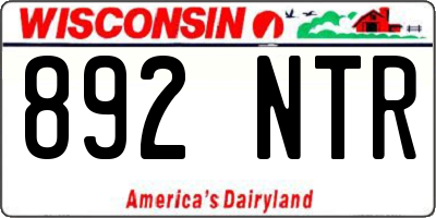 WI license plate 892NTR