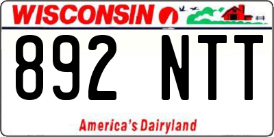 WI license plate 892NTT