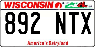 WI license plate 892NTX