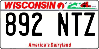 WI license plate 892NTZ