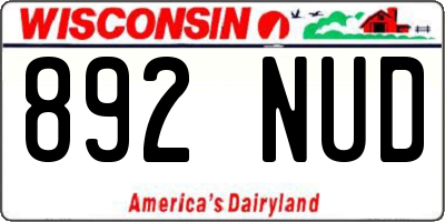 WI license plate 892NUD