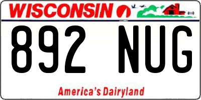 WI license plate 892NUG