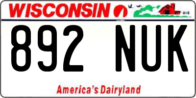 WI license plate 892NUK
