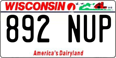 WI license plate 892NUP