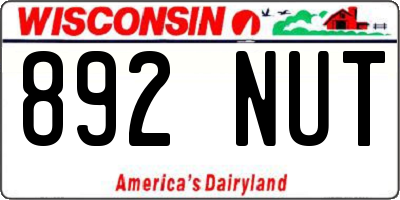 WI license plate 892NUT
