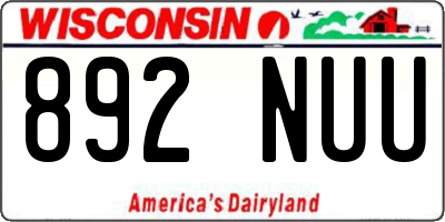 WI license plate 892NUU
