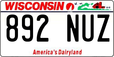 WI license plate 892NUZ
