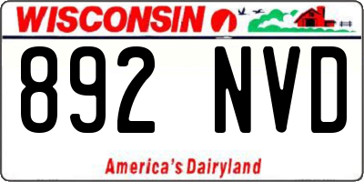 WI license plate 892NVD