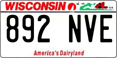 WI license plate 892NVE