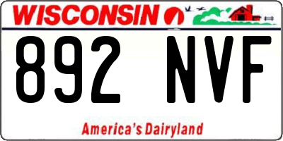 WI license plate 892NVF