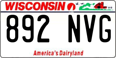 WI license plate 892NVG