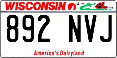 WI license plate 892NVJ