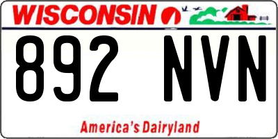 WI license plate 892NVN
