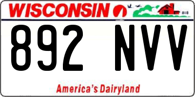 WI license plate 892NVV