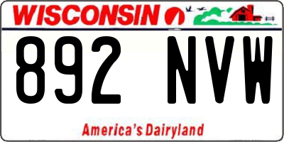 WI license plate 892NVW