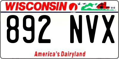 WI license plate 892NVX