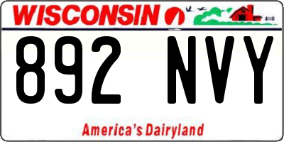 WI license plate 892NVY