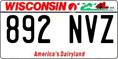 WI license plate 892NVZ